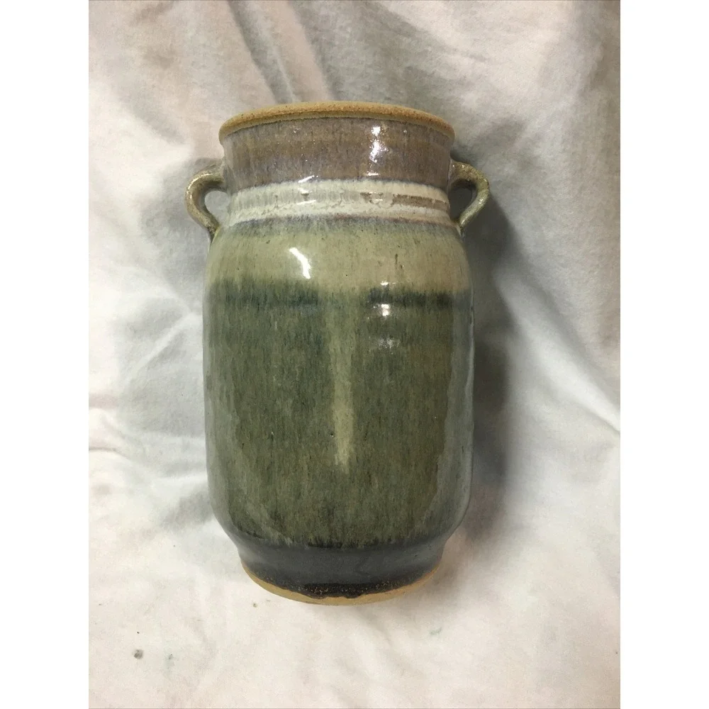 Wild Rice Jar Canister Ceramic Signed Duck Pottery David Karakatsoulis Minnesota